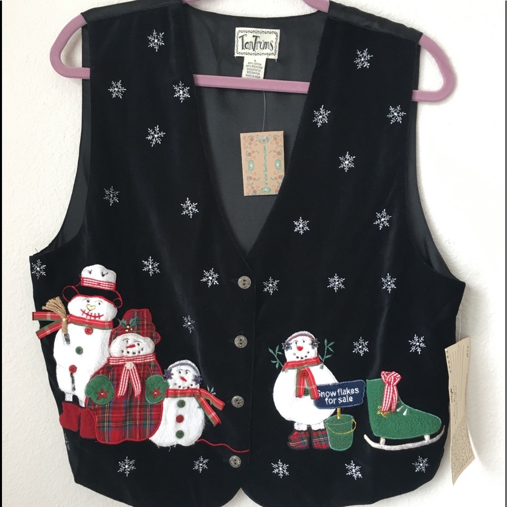 TanTrums Snowmen 3D Velvety Vest Size L